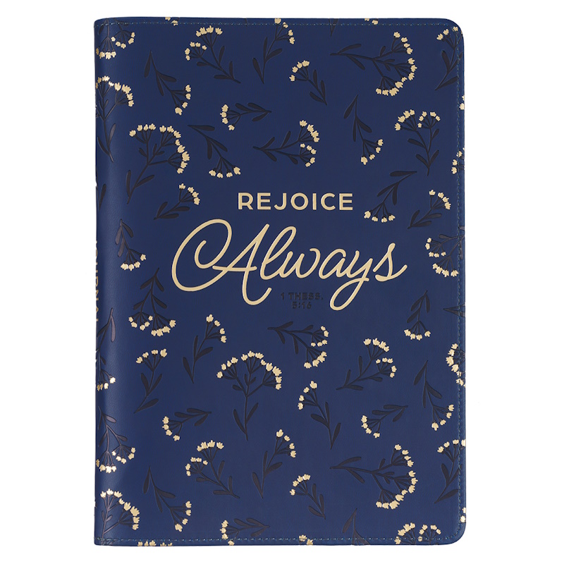 Rejoice Always Faux Leather Journal with Zip Closure (XJL704)