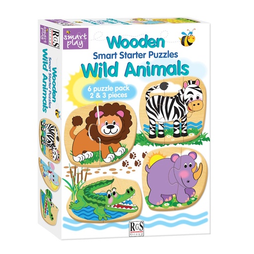 Wild Animals Smart Starter Wooden Puzzle (2 / 3 pieces)