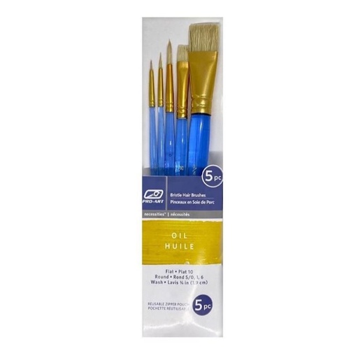 Pro-Art Bristle Hair Oil Paint Brush Set (5)