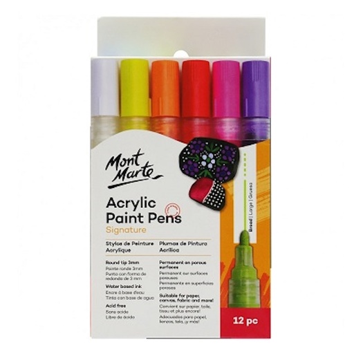 Mont Marte Signature Acrylic Paint Pens Broad Tip (12)