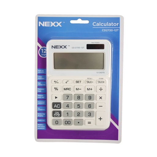Nexx CD2720 Calculator 12 Digit (white)