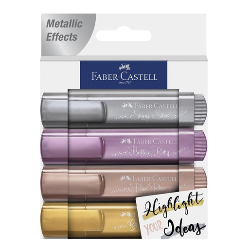 Faber-Castell Creative Studio Textliner 46 Metallic (wallet of 4 - gold, silver, rose, ruby)