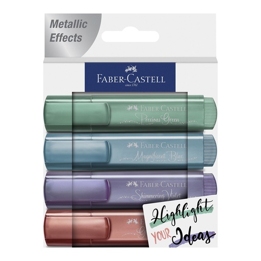 Faber-Castell Creative Studio Textliner 46 Metallic (wallet of 4 - green, blue, violet, red)