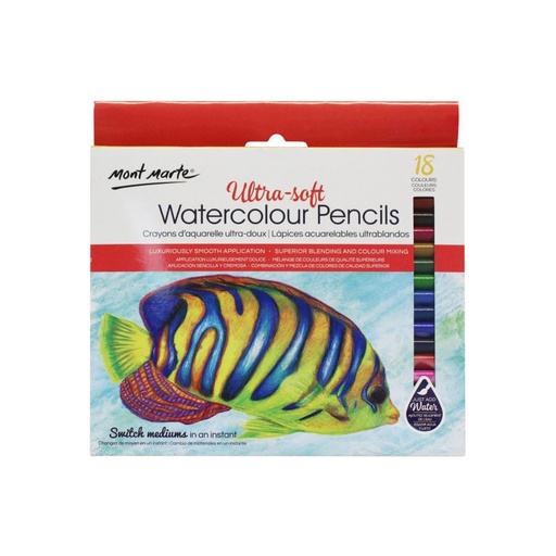 Mont Marte Signature Ultra-Soft Watercolour Pencils (18)