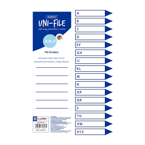 Nexx Board Index Dividers A4 A-Z (pastel)