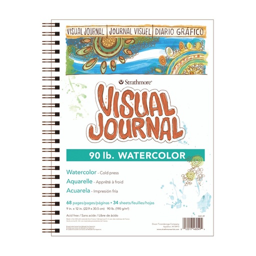 Strathmore 400 Watercolour Visual Journal Pad A4 (190gsm) (34 sheets)