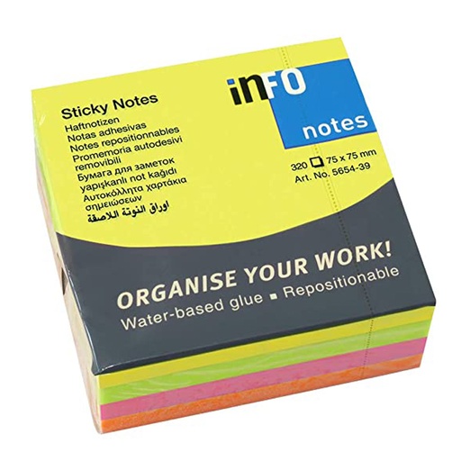 Info Notes Bright Cube 75mm x 75mm (320)