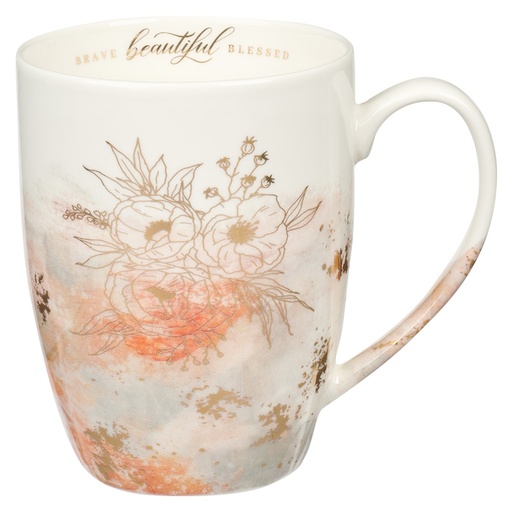 Brave Beautiful Blessed Floral Ceramic Mug (MUG1081)