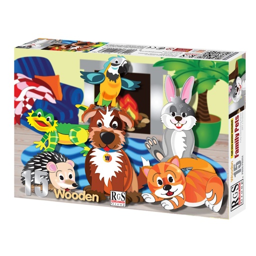 Family Pets Wooden Puzzle (15 pieces)