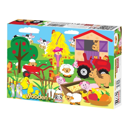 Count Farm Animals Wooden Puzzle (18 pieces)