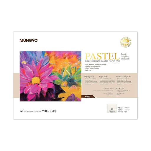 Mungyo Pastel Pad White 160gsm A4 (30 sheets)