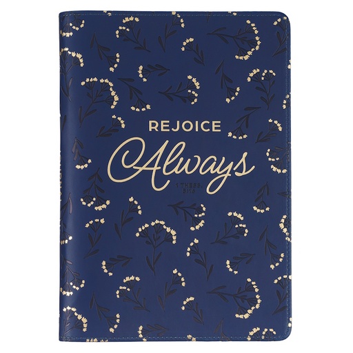 Rejoice Always Faux Leather Journal with Zip Closure (XJL704)