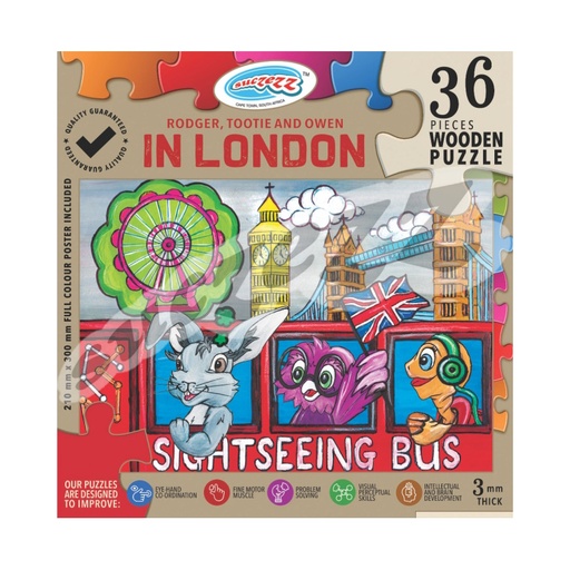 Rodger, Tottie and Owen in London Wooden Puzzle (36 piece)